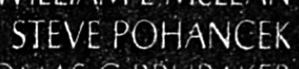 Pohancek's name inscribed on the Wall